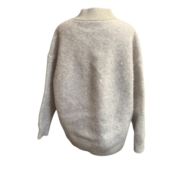 Alpaca Merino V Neck Oversized Sweater Almond SZ LG Cream Neutral Marled EUC - Picture 4 of 13